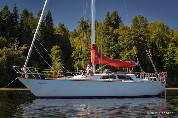 Our boat at anchor