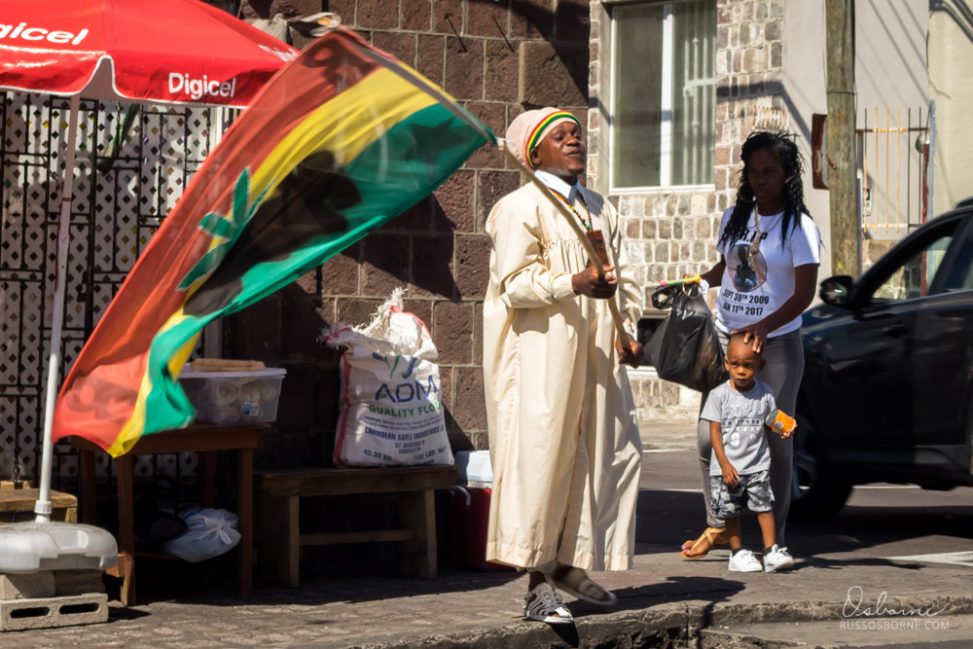 Rasta dude waving a flag