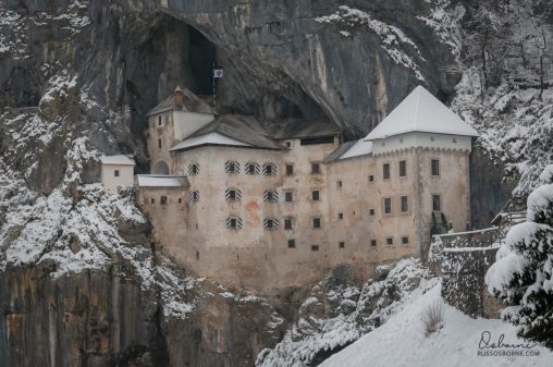 The unique Predjama Castle - built on a cliff face in the entrance to a cave