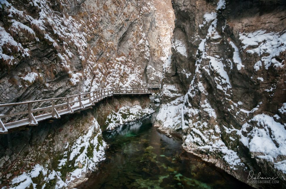 Boardwalk at Mostnica gorge